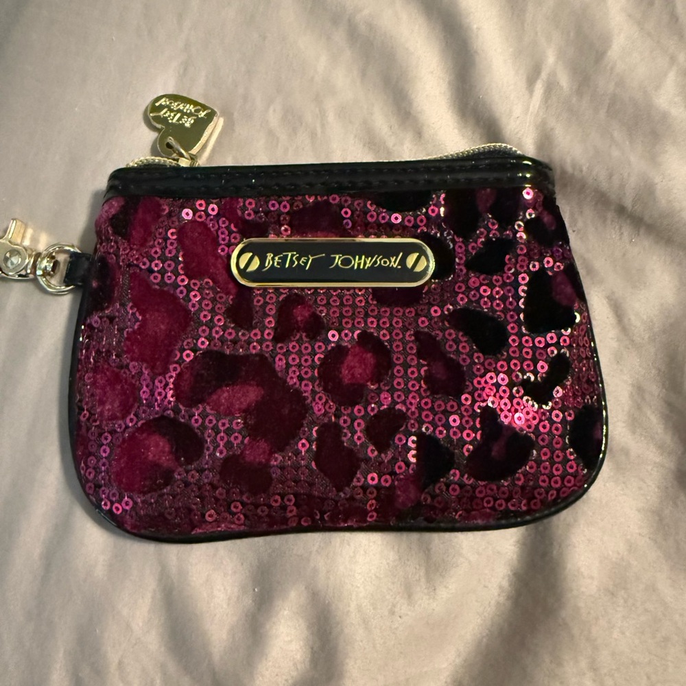 Betsey Johnson Purple Sequin Wristlet